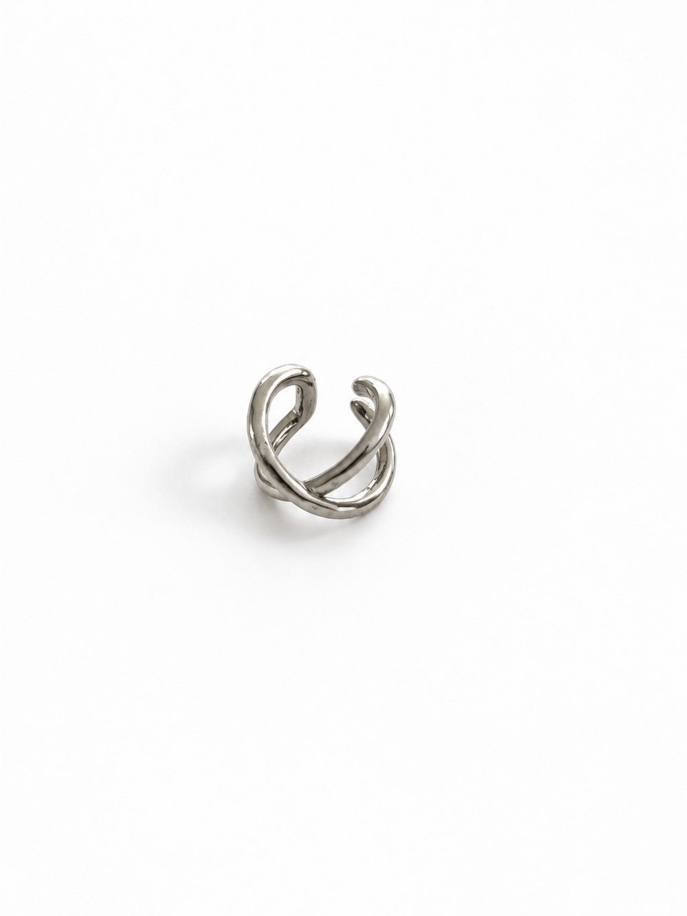 Sterling Silver Twisted Open Band Ear Cuff - No piercing earring